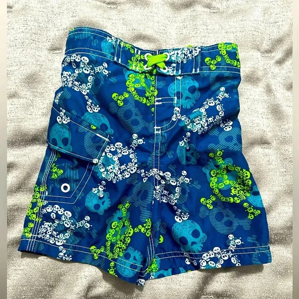 Joe Boxer skull‎ swim shorts GUC Size 2T